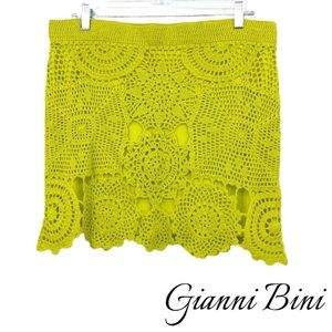 Gianni Bini Lime Green Knit Skirt Size Large
